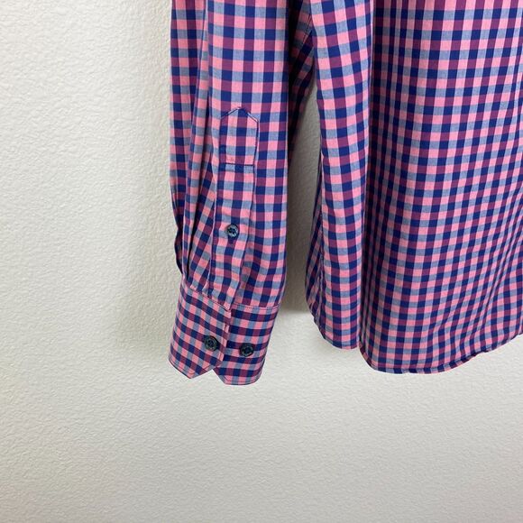 Bugatchi Uomo Men's Shaped Fit Shirt Size 2XL-3XL Plaid Purple Pink  Button Up - Picture 3 of 6